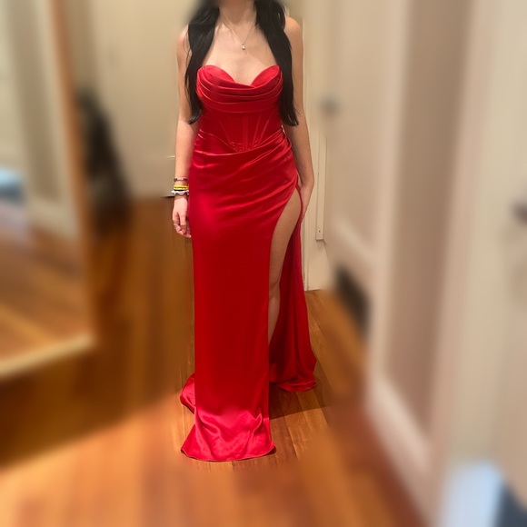 Red Corset Prom Dress - Picture 5 of 5
